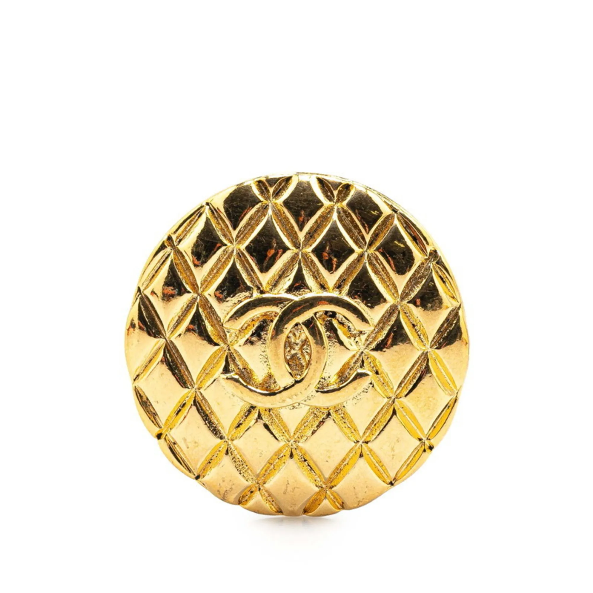 CHANEL Vintage Gold Logo Brooch