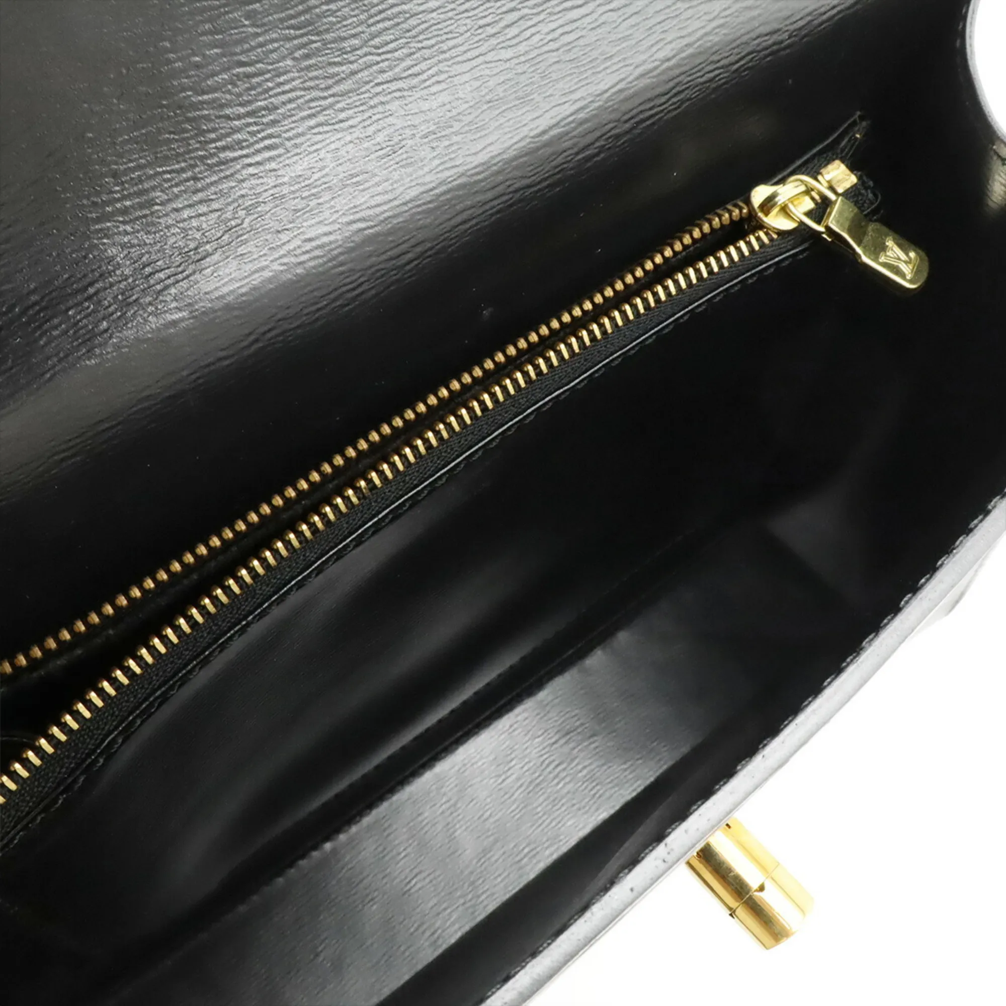 LOUIS VUITTON Black Leather Bag