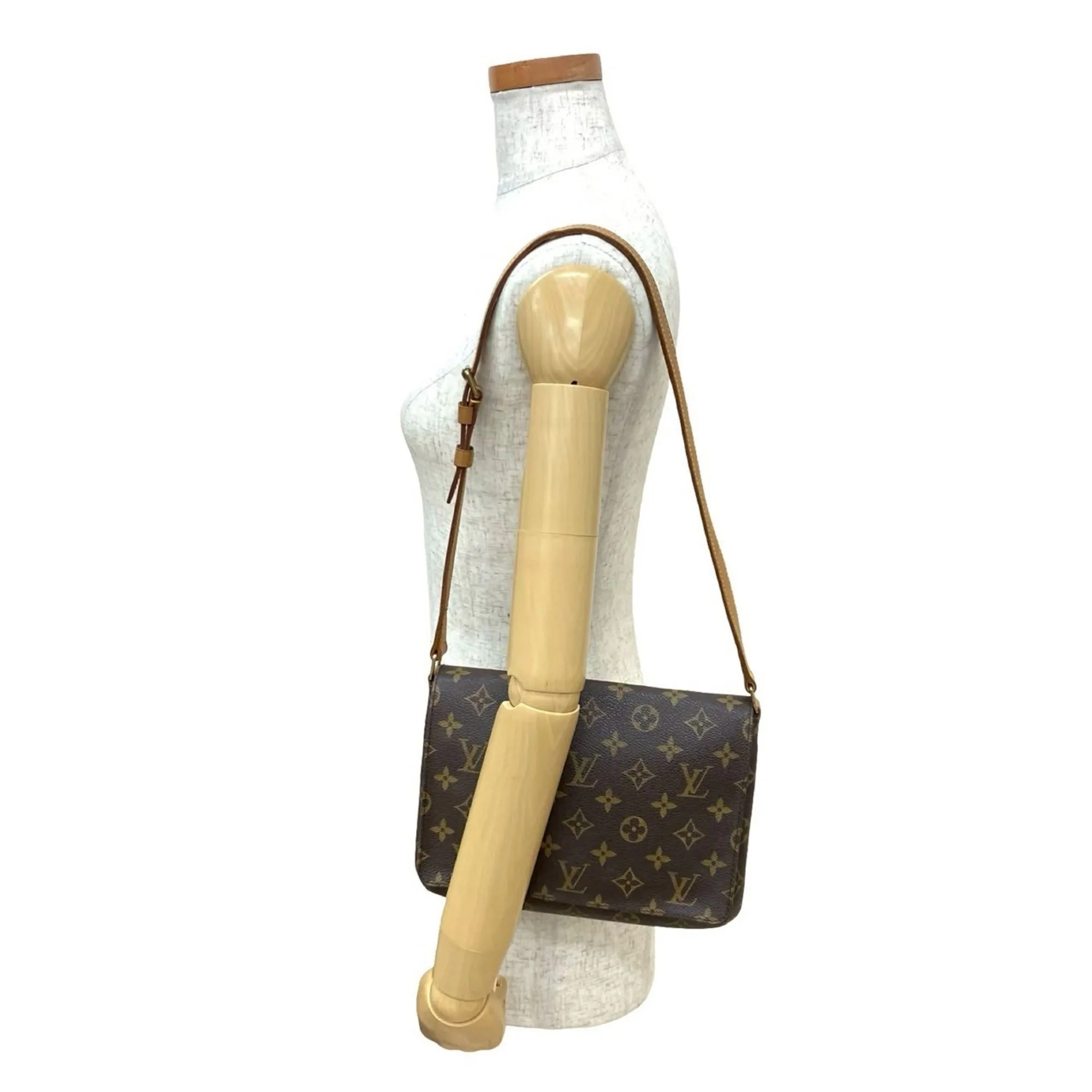LOUIS VUITTON Brown Monogram Leather Shoulder Bag