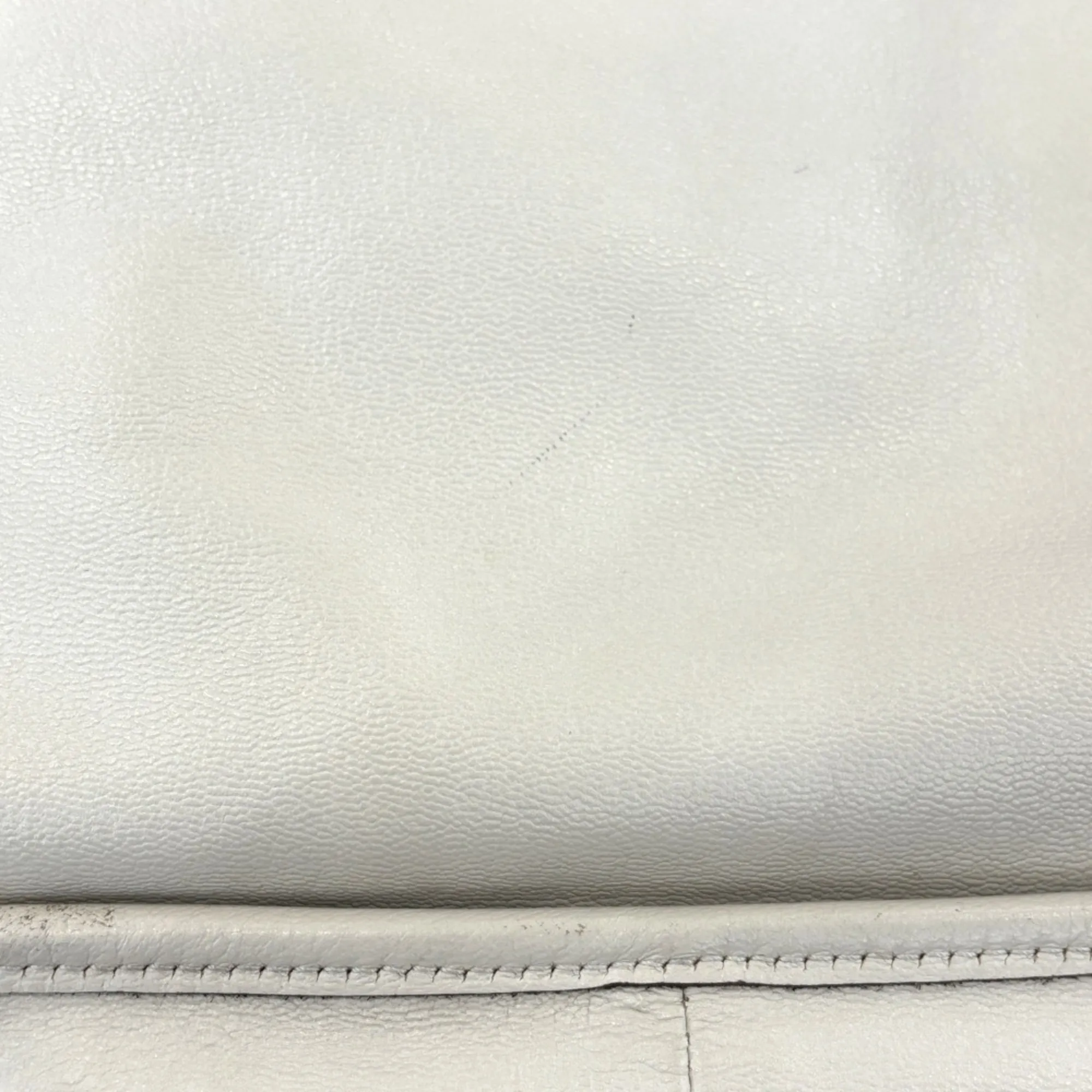 GUCCI White Leather Horsebit Tote Bag