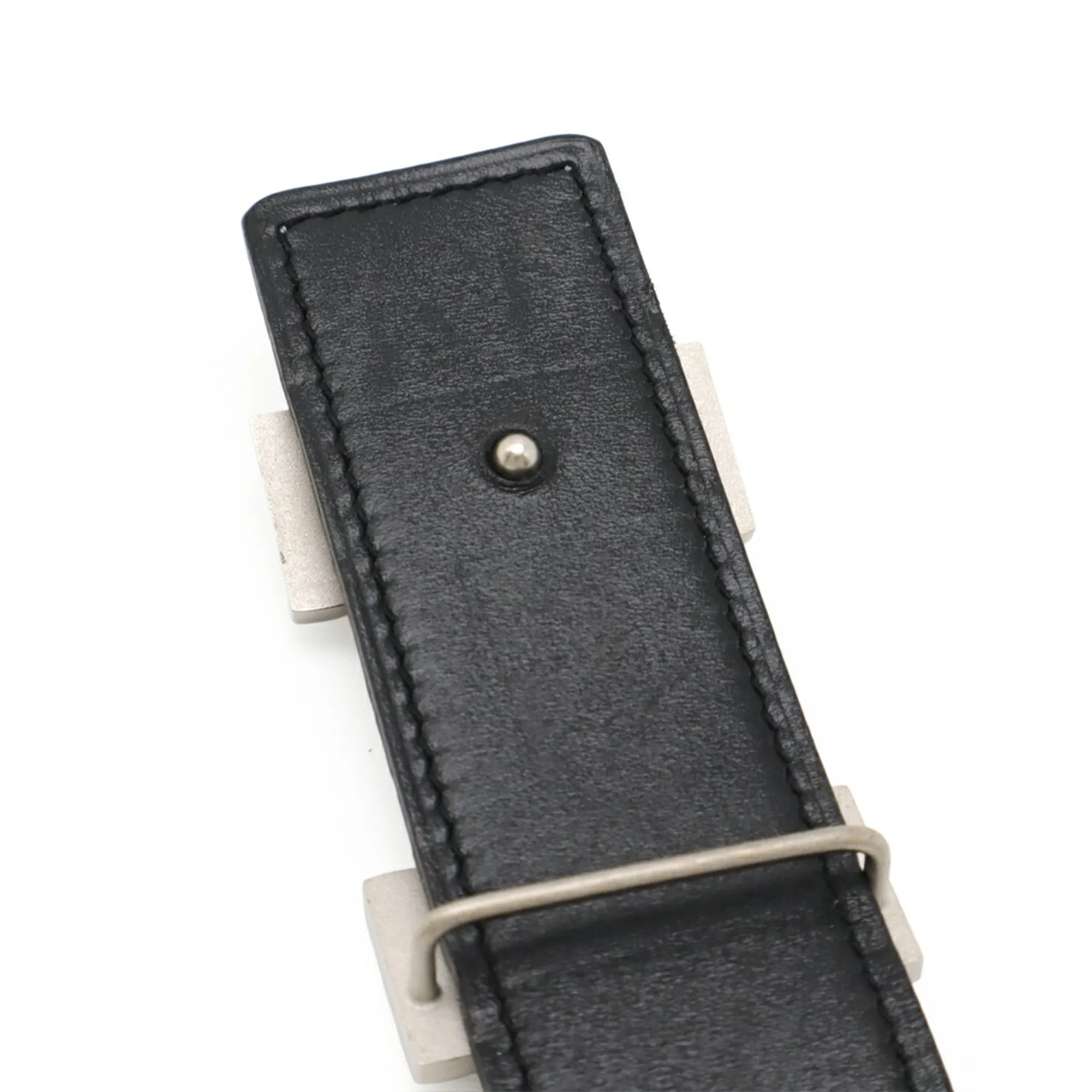 HERMES Black Leather Belt