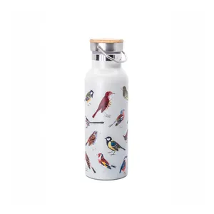 Biela cestovná antikoro fľaša 425 ml Vintage Birds – Sass & Belle Biela cestovná antikoro fľaša 425 ml Vintage Birds – Sass & Belle