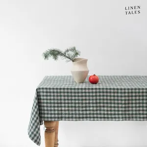 Ľanový obrus 140x250 cm Forest Green Gingham – Linen Tales Ľanový obrus 140x250 cm Forest Green Gingham – Linen Tales